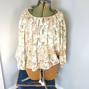 VTG Y2K RALPH LAUREN BOHO DENIM SUPPLY INDIA MADE COTTON BLEND BLOUSE WOMANS L